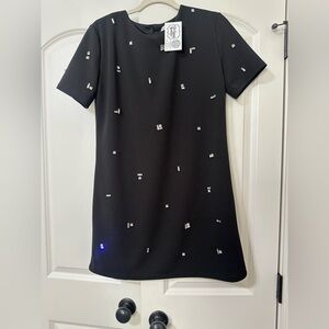 SHE + SKY Black rhinestone sheath dress size medium NWT
